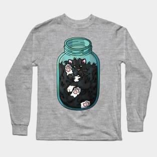 cat glass jar Long Sleeve T-Shirt